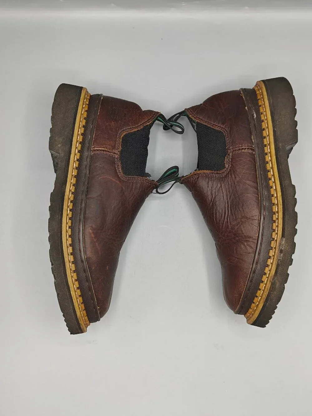 GEORGIA GIANT GR74 Romeo Brown Leather Slip On Farm Ranch Boots Size Kids US 6M